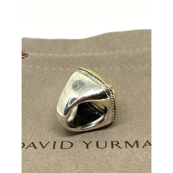 $3250 DAVID YURMAN 18K GOLD SS DIAMOND ALBION EXTRA LARGE LEMON QUARTZ R… - Picture 5 of 16